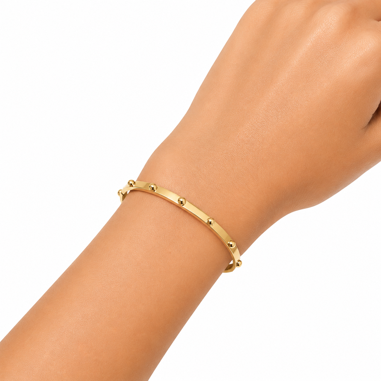 Gold Studded Bangle 4mm