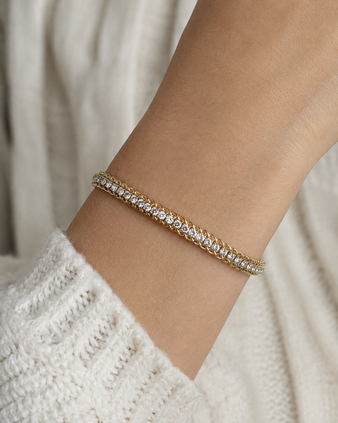 Clear Crystal Chain Wrap Bracelet