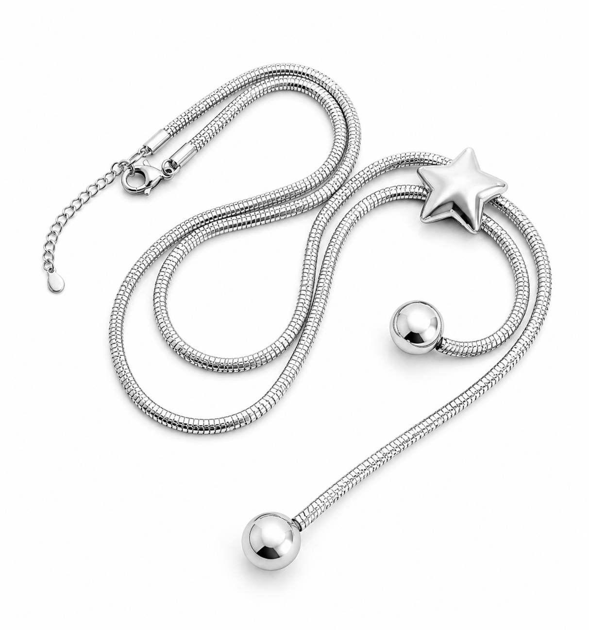 Stellar Drop Snake Chain Necklace