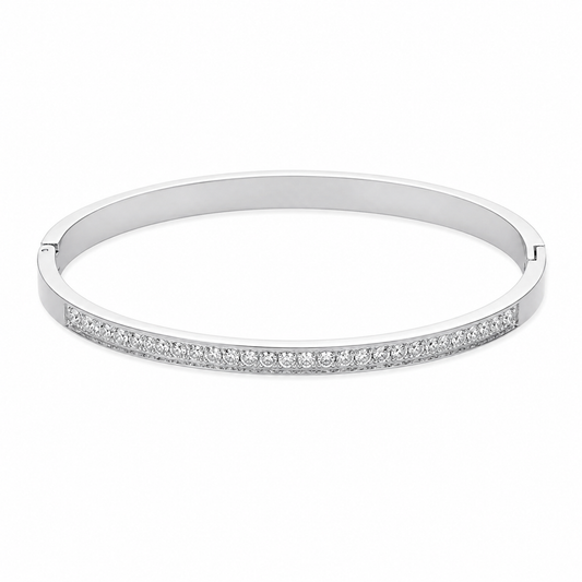 Silver Full Pave Bangle