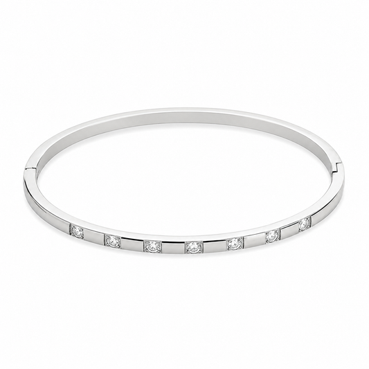 Silver CZ Station Bangle