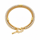 Double Row Crystal Box Chain Bracelet