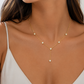 Crystal Round Station Y Drop Necklace