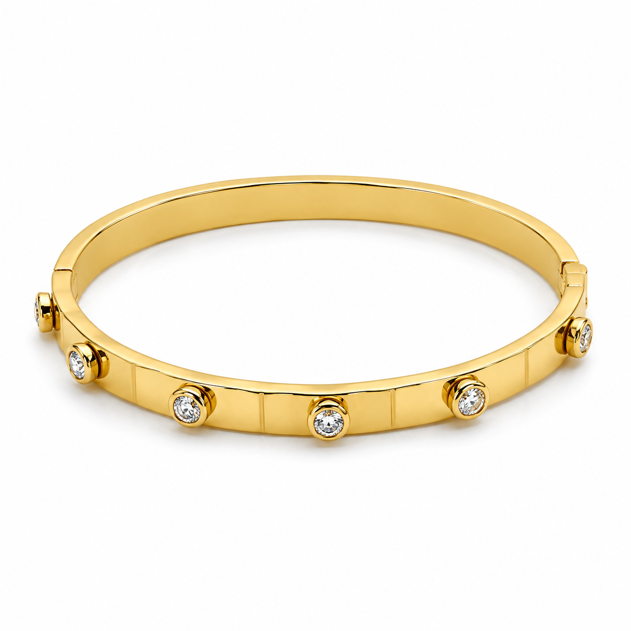 Crystal Station Hinged Bangle