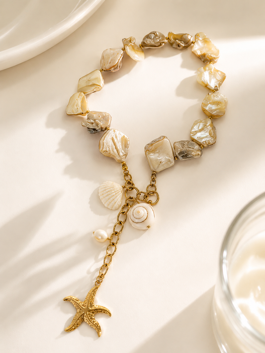 Coastal Dreams Shell & Charm Lariat Necklace