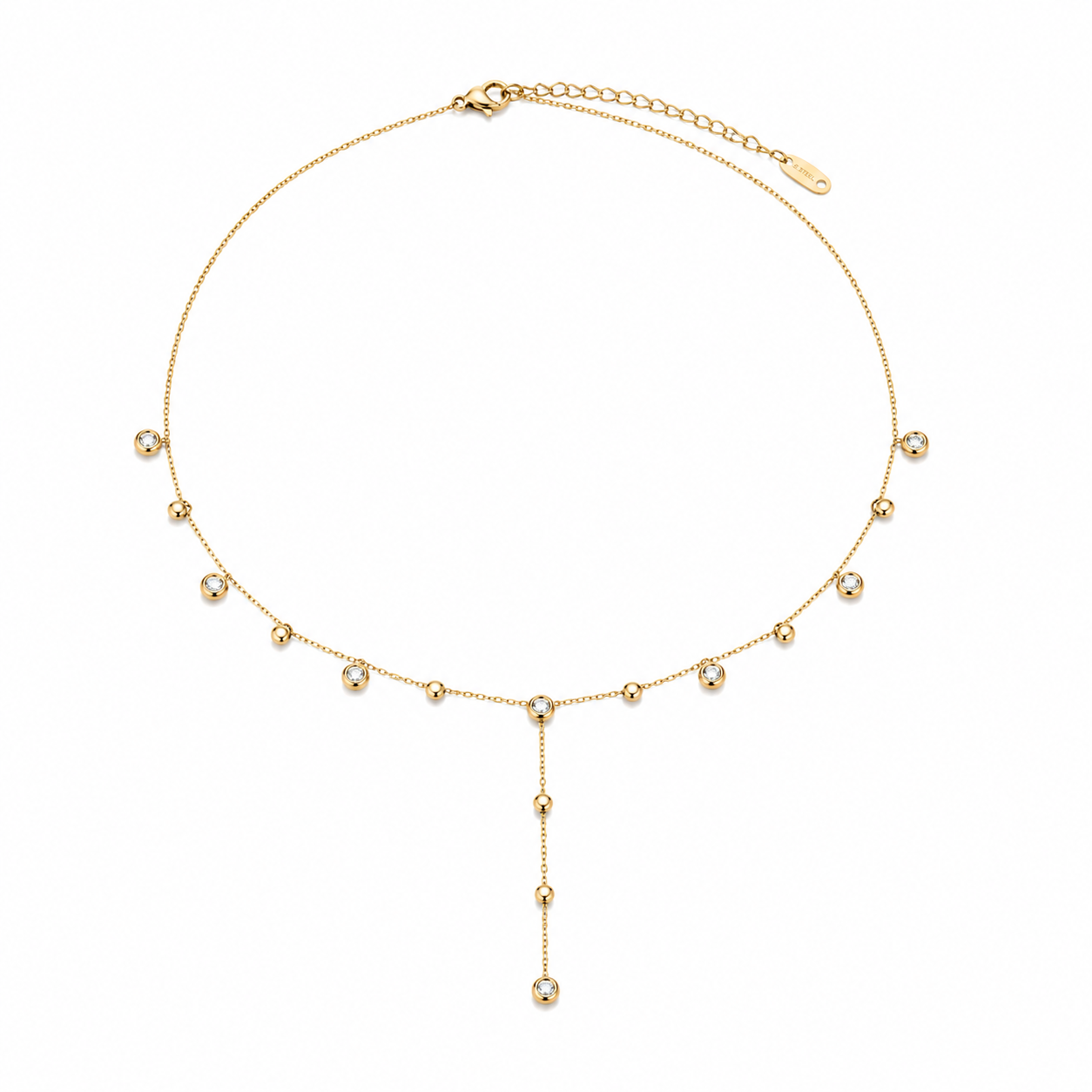 Crystal Orbit Y Lariat Necklace