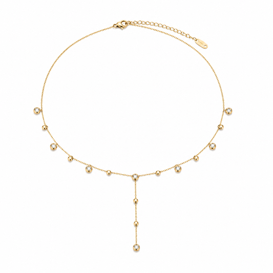 Crystal Orbit Y Lariat Necklace