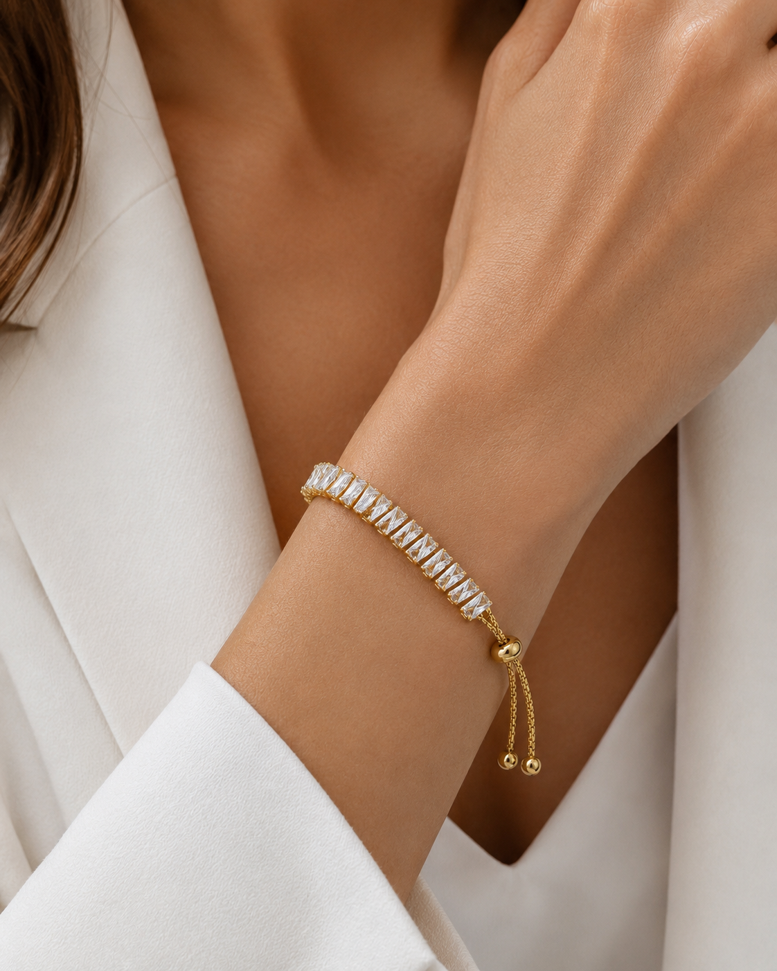Baguette Crystal Slider Bracelet