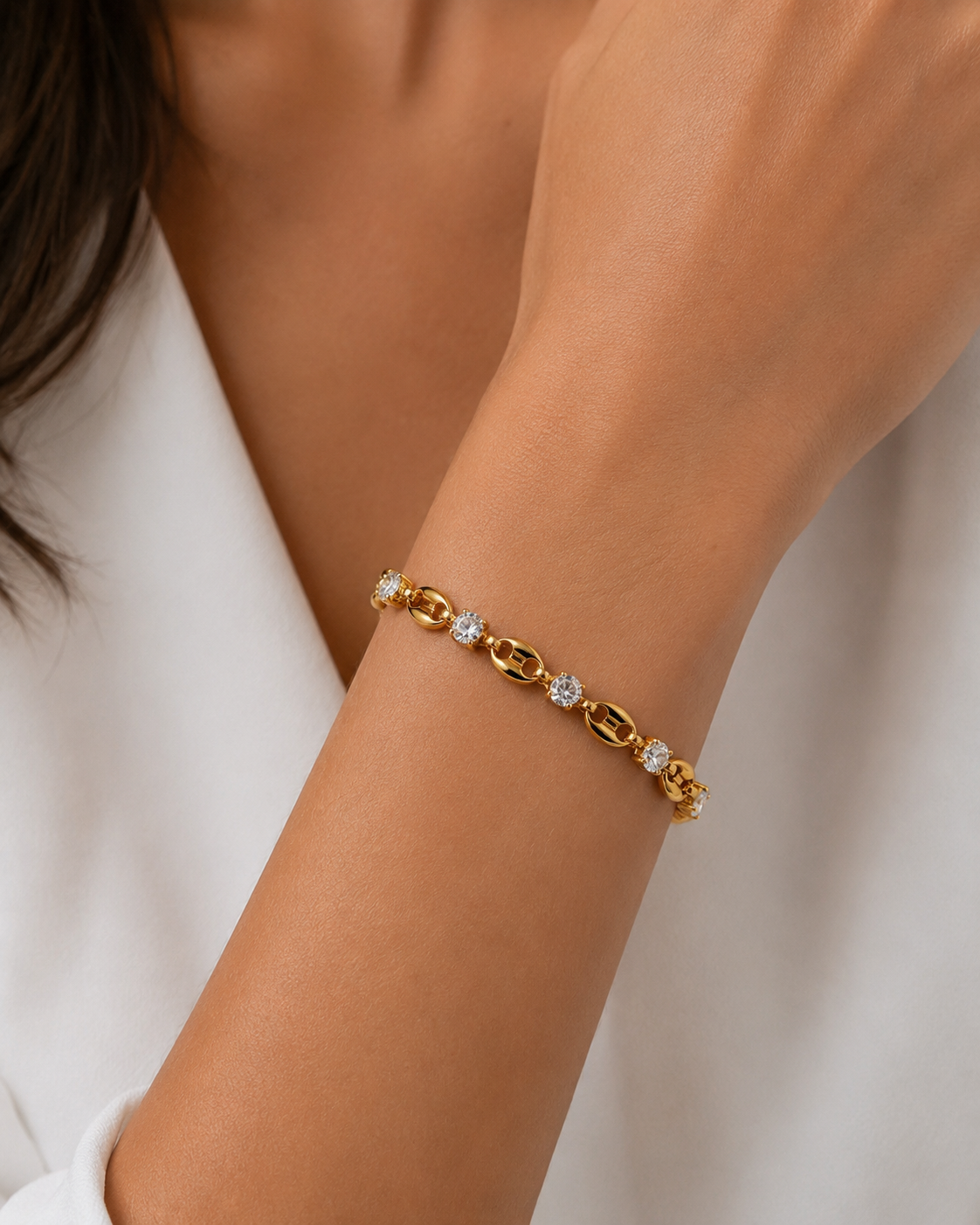 Marina Link Crystal Bracelet