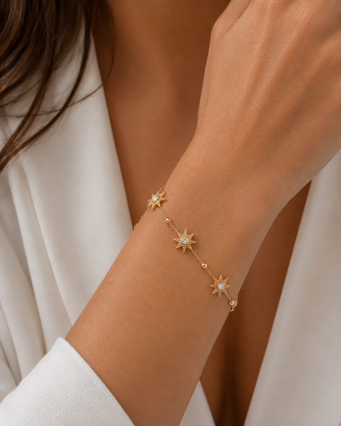 North Star Crystal Station Bracelet