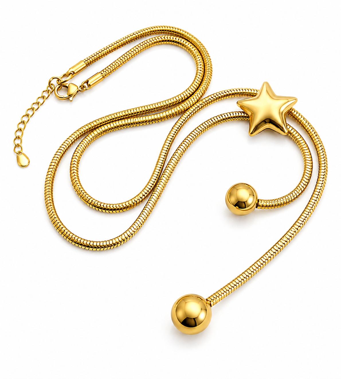 Stellar Drop Snake Chain Necklace