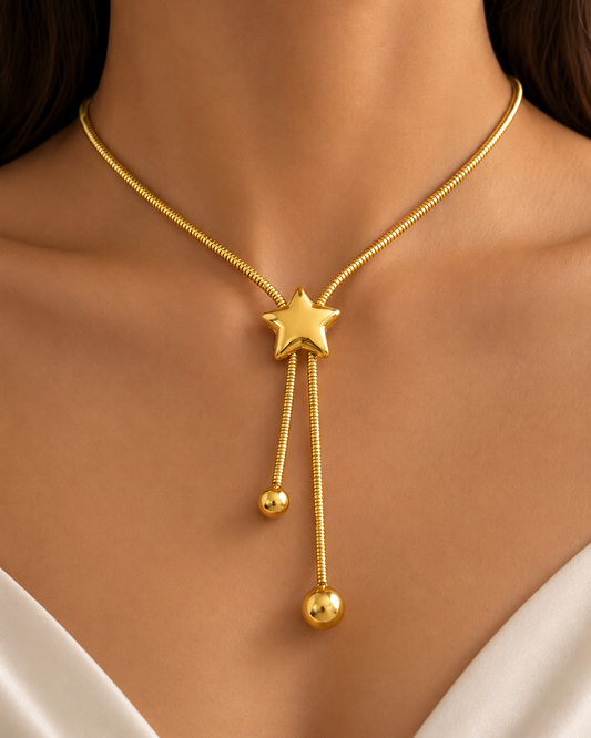 Stellar Drop Snake Chain Necklace
