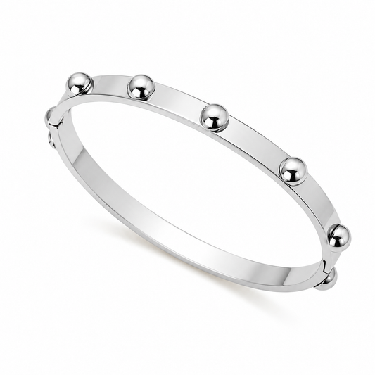 Silver Studded Bangle 6mm