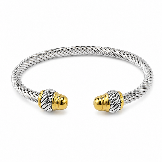 Bold Twist Gold Cap Cuff