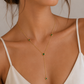 Emerald Heart Y Lariat Necklace