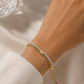 Double Row Crystal Box Chain Bracelet