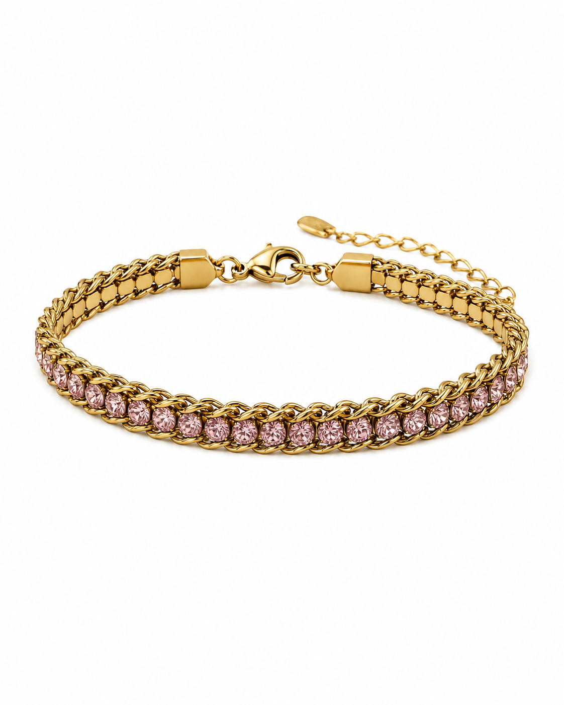 Pink Crystal Chain Wrap Bracelet