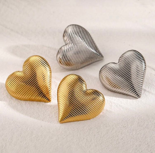 Texture Heart Earrings