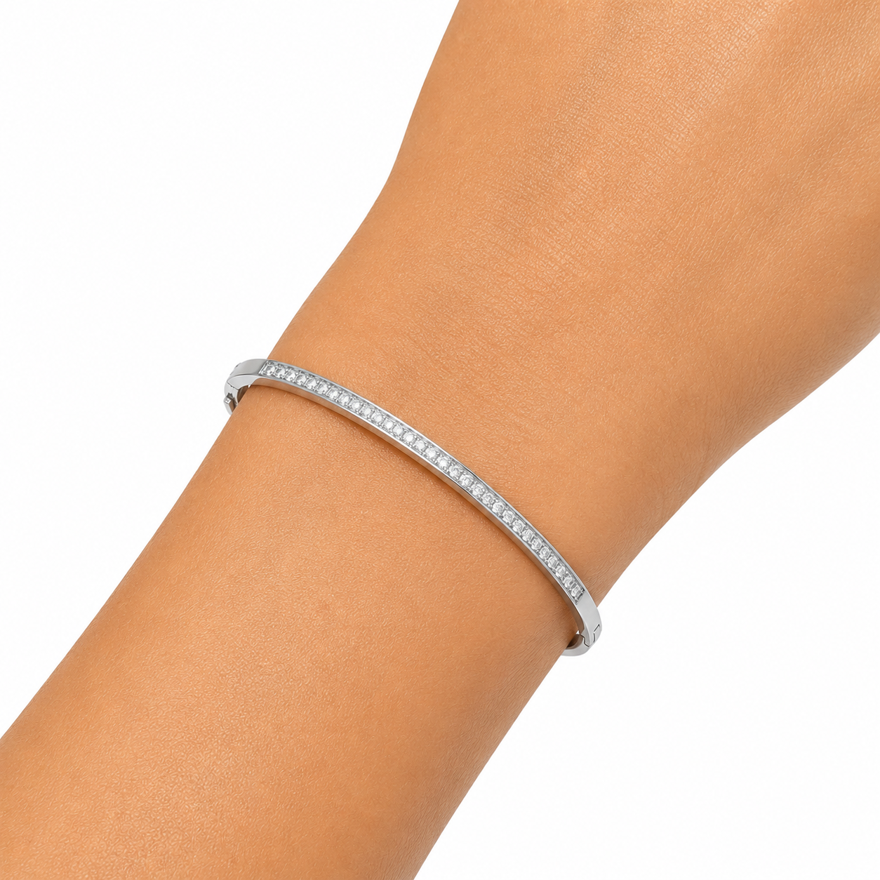 Silver Full Pave Bangle