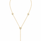 Crystal Heart Y Lariat Necklace