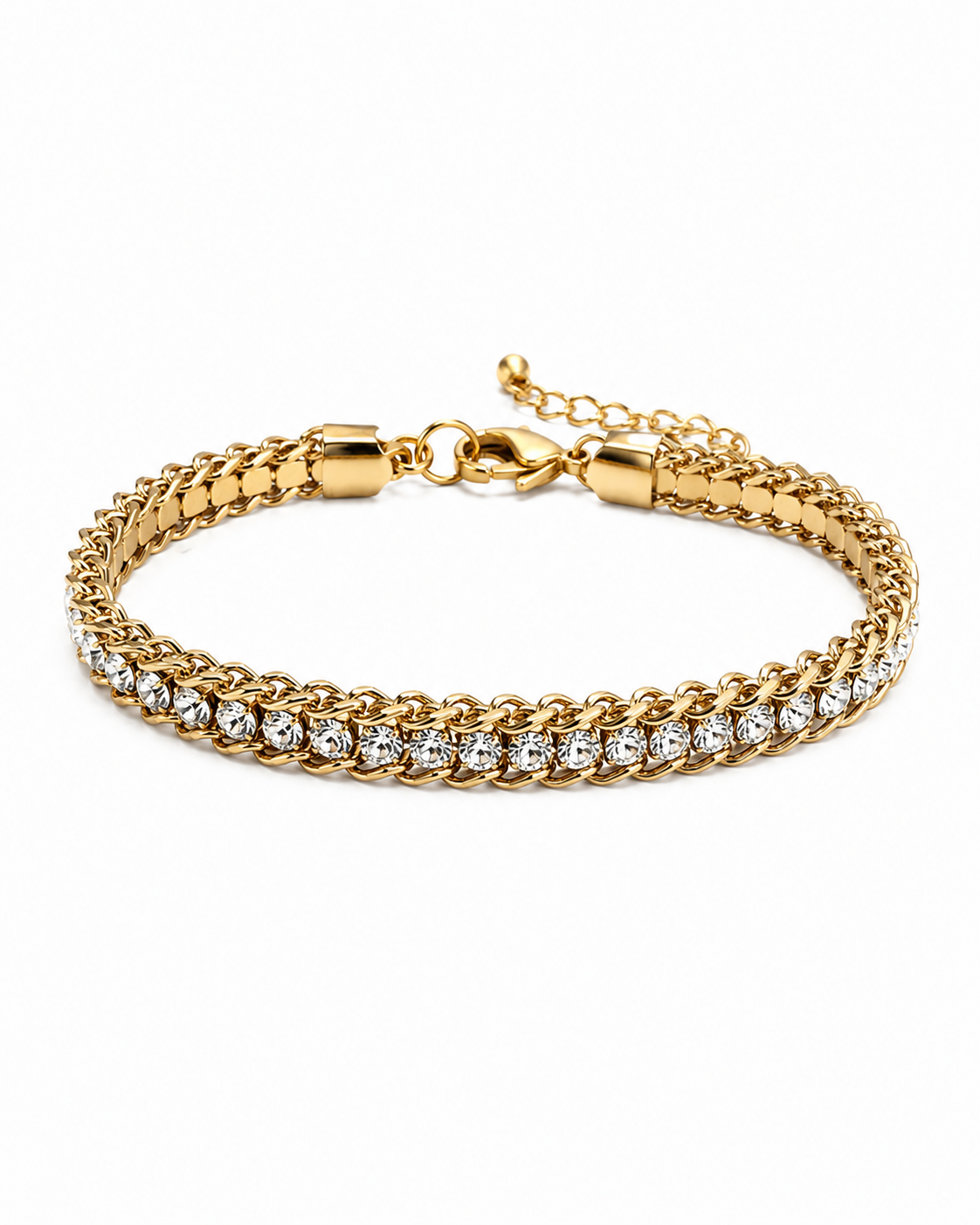 Clear Crystal Chain Wrap Bracelet