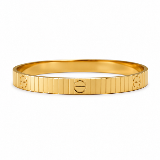 Gold Ribbed Bangle